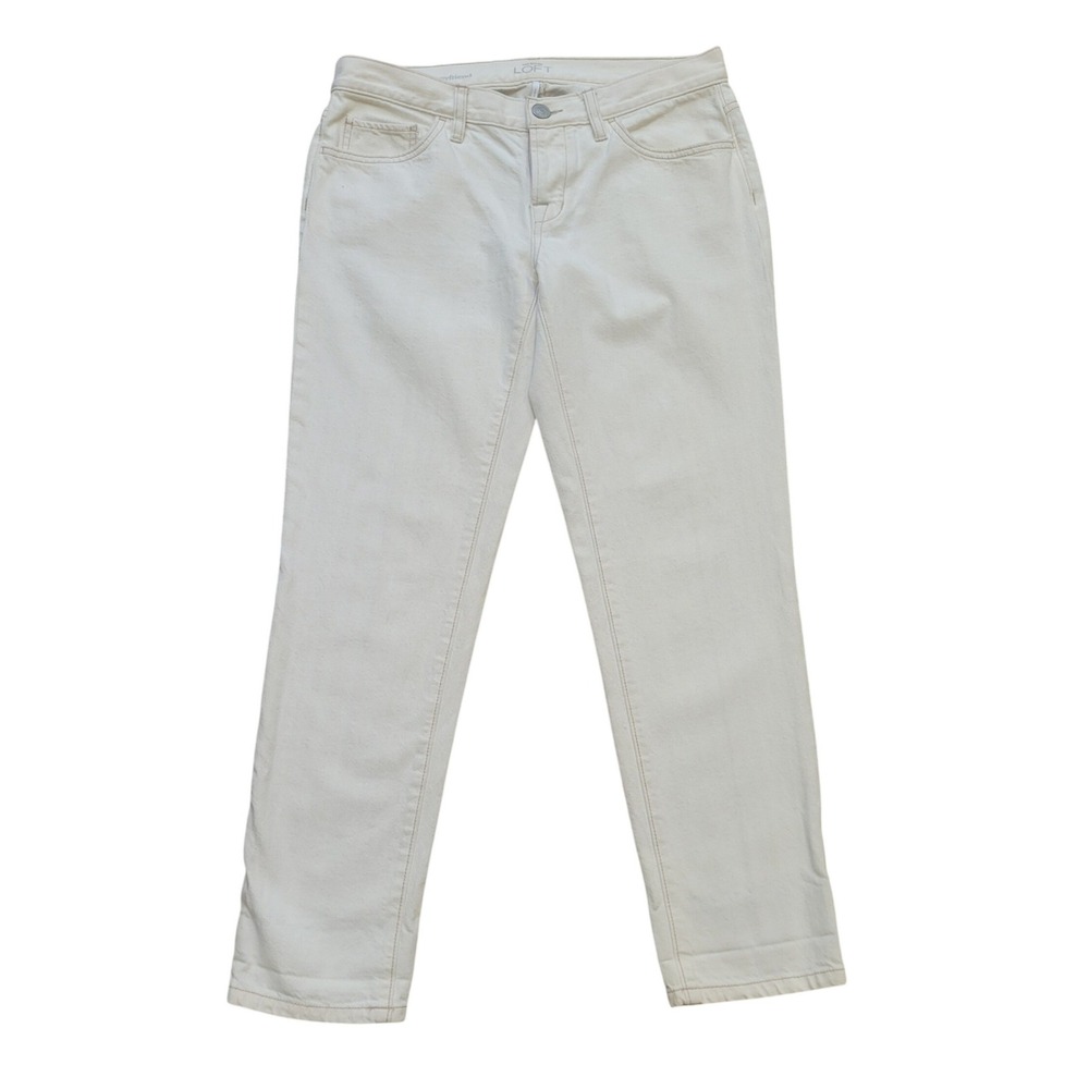 Ann‎ Taylor LOFT Boyfriend Jeans Off-White Cream Straight 26/2